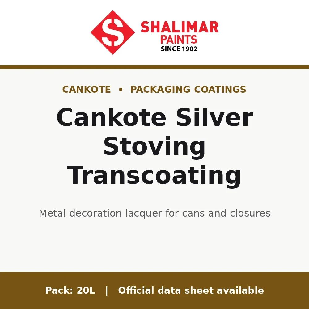 Shalimar Cankote Silver Stoving Transcoating - metal decoration lacquer for cans and closures by Shalimar Paints, 20L pack