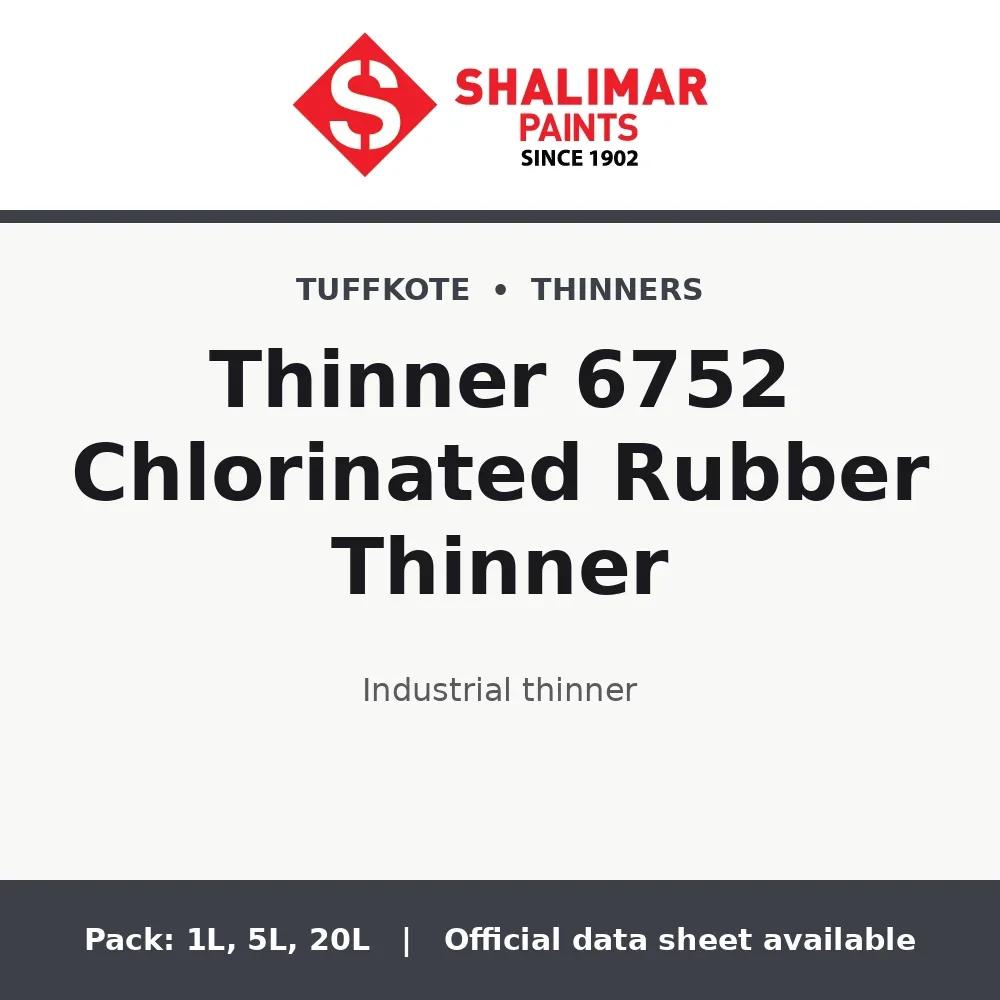 Shalimar Thinner 6752 Chlorinated Rubber Thinner - industrial thinner by Shalimar Paints, 20L, 5L, 1L pack