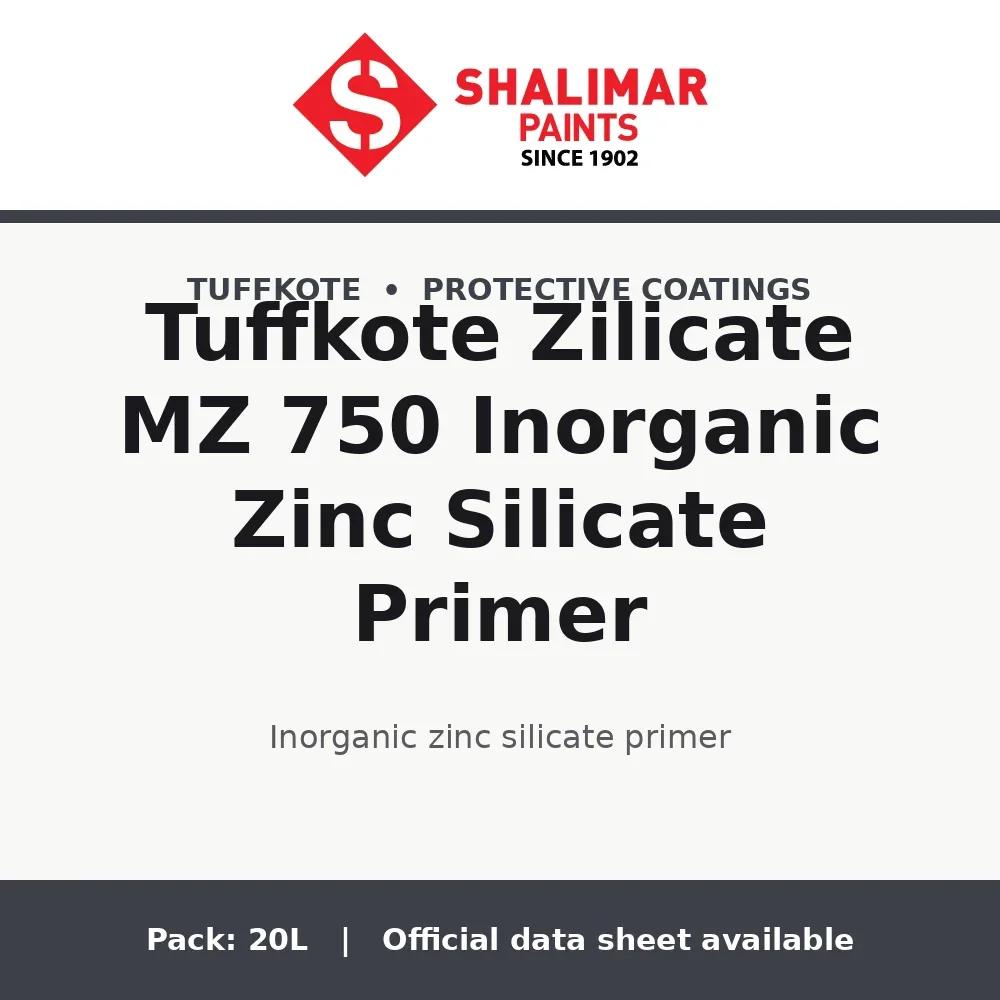 Shalimar Tuffkote Zilicate MZ 750 Inorganic Zinc Silicate Primer - inorganic zinc silicate primer by Shalimar Paints, 20L pack