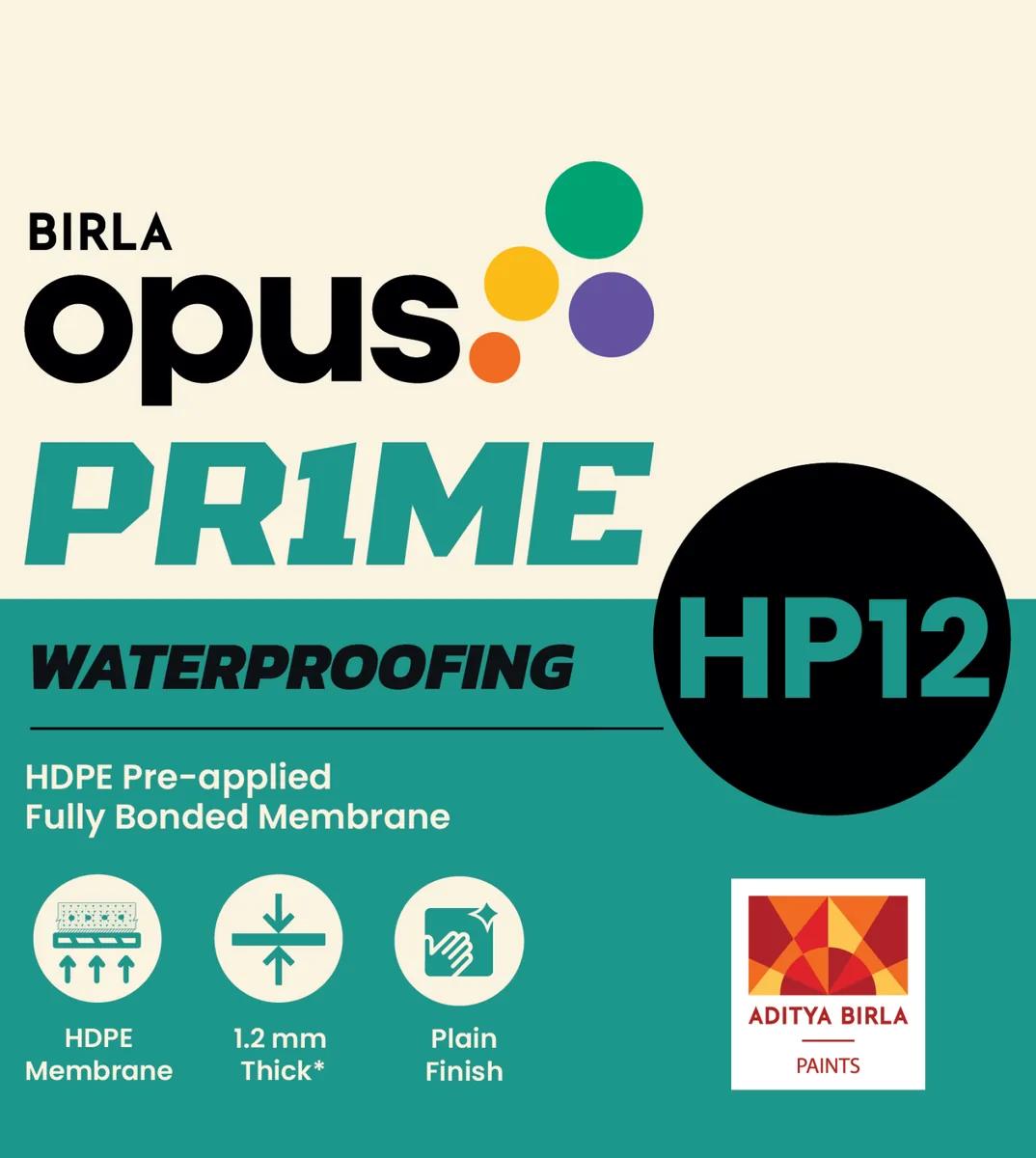 Birla Opus Prime HP12 Pre-applied Fully Bonded HDPE Membrane 1.2mm Plain Finish